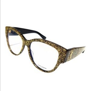 Saint Laurent Gold Glitter Women's Glasses